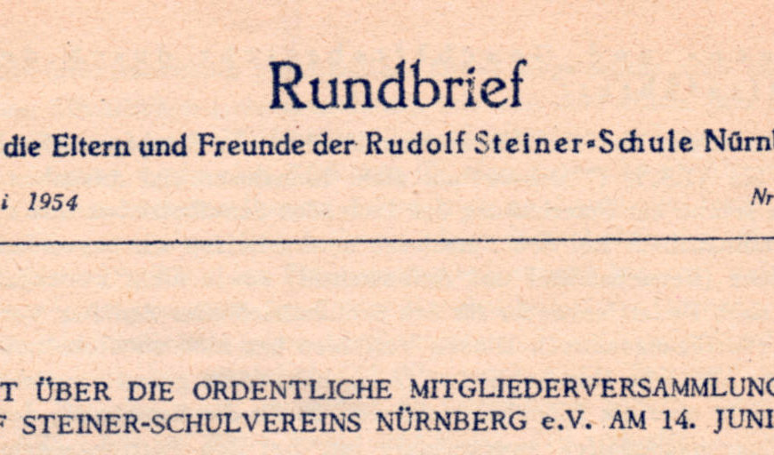 Schulgeschichte: Rundbrief Juli 1954