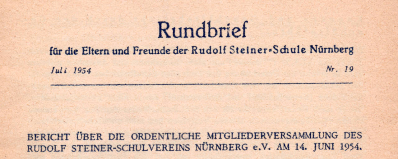 Schulgeschichte: Rundbrief Juli 1954