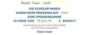 Friedenstag und Spendenlauf (UPDATE)