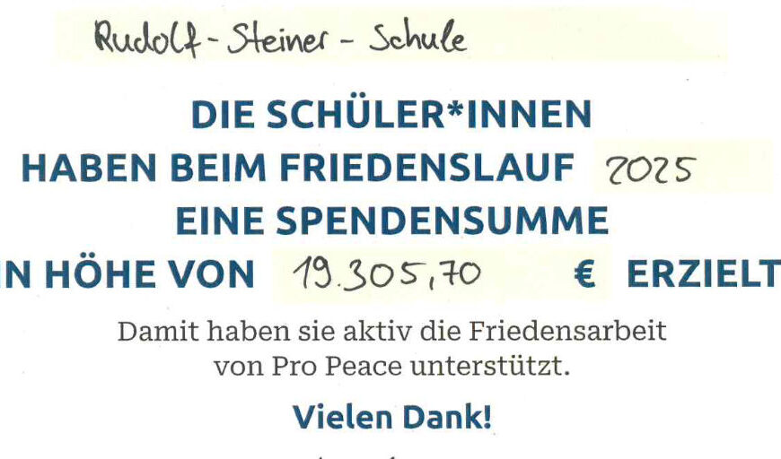 Friedenstag und Spendenlauf (UPDATE)