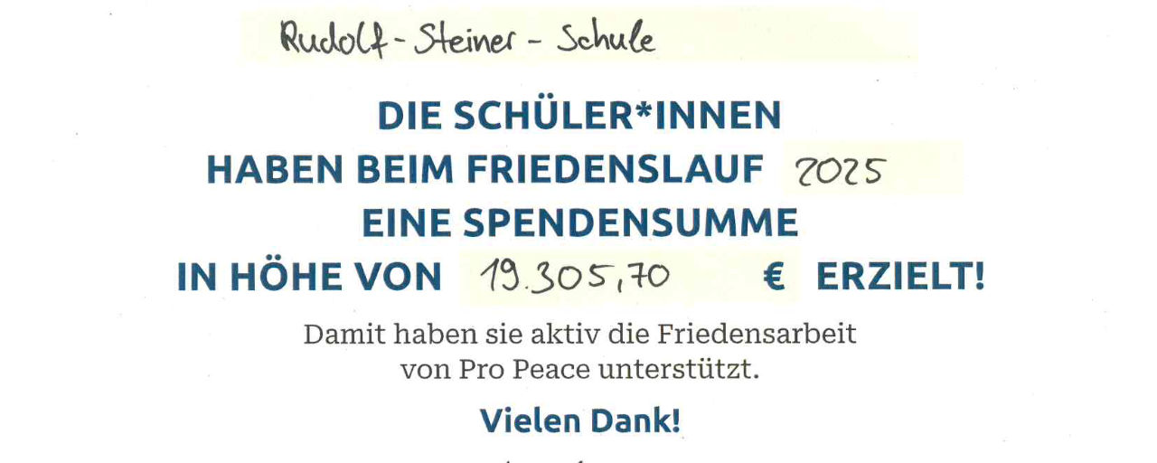 Friedenstag und Spendenlauf (UPDATE)